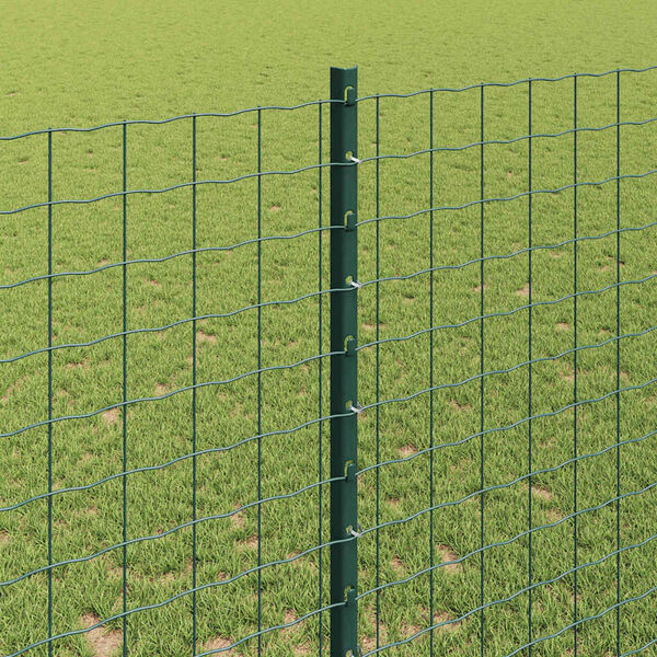 vidaXL Fence Post 11 pcs Green 140 cm Steel