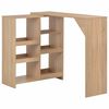 vidaXL Bar Table with Moveable Shelf Oak 138x39x110 cm