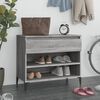vidaXL Shoe Cabinet Grey Sonoma 70x36x60 cm Engineered Wood
