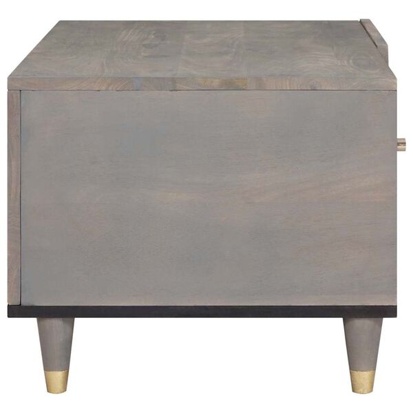 vidaXL Coffee Table Grey 80 x 50 x 40 cm Solid Mango Wood