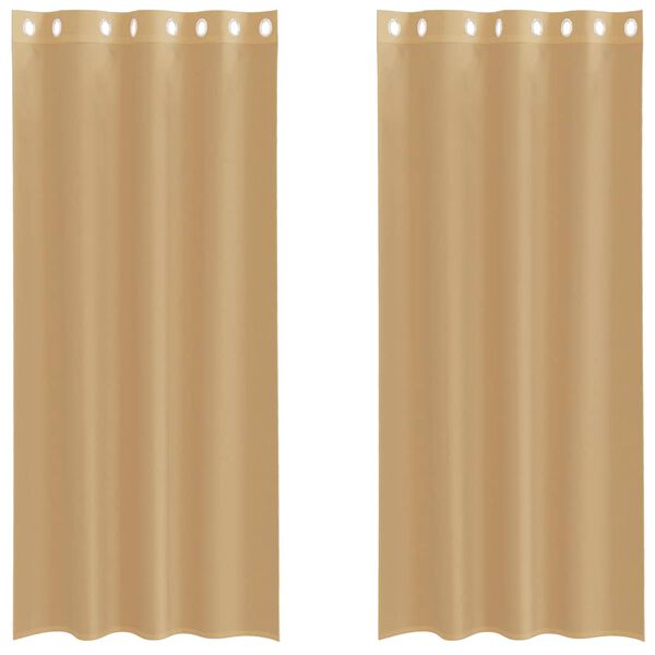 vidaXL Voile Curtains with Grommets 2 pcs Sand