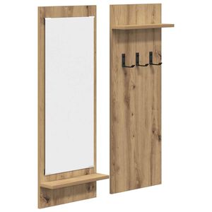 vidaXL Wall-Mounted Coat Rack with Shelf Artisan Oak 70 x 10 x 90 cm