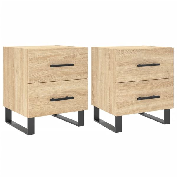 vidaXL Bedside Cabinets 2 pcs Sonoma Oak 40x35x47.5 cm Engineered Wood