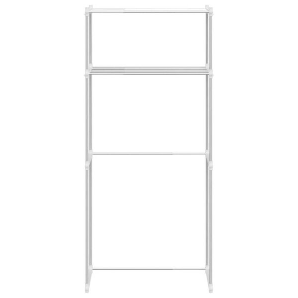 vidaXL Washing Machine Shelf Manual White 63 x 27 x 136 cm Aluminium