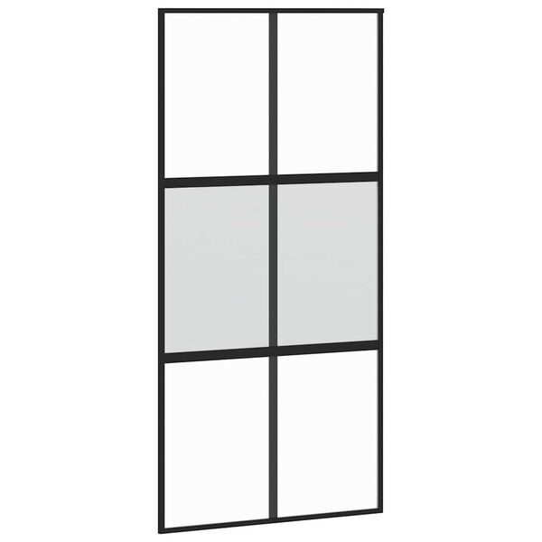 vidaXL Sliding Door with Hardware Set 102,5x205 cm Tempered Glass&Aluminium