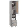 vidaXL Highboard Grey Sonoma 34.5x34x180 cm Engineered Wood
