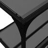 vidaXL Console Table with Black Glass Top 158.5x30x81 cm Steel