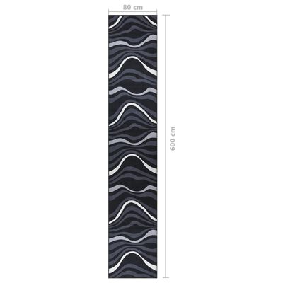 vidaXL Carpet Runner Black 80x500 cm