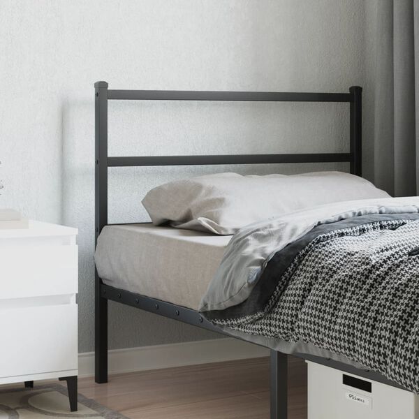 vidaXL Metal Headboard Black 100 cm