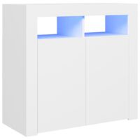 vidaXL Sideboard with LED Lights White 80x35x75 cm