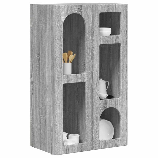 vidaXL Sideboard Grey Sonoma 59 x 35 x 100.5 cm Engineered Wood