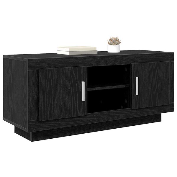 vidaXL TV Cabinet Black Oak 102 x 35 x 45 cm Engineered Wood