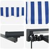 vidaXL Retractable Awning Manual Blue and White 400 x 300 cm