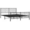 vidaXL Metal Bed Frame without Mattress with Footboard Black 160x200cm