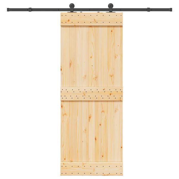 vidaXL Sliding Door with Hardware Set 80x210 cm Solid Wood Pine