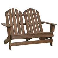 vidaXL 2-Seater Garden Adirondack Chair Solid Fir Wood Brown