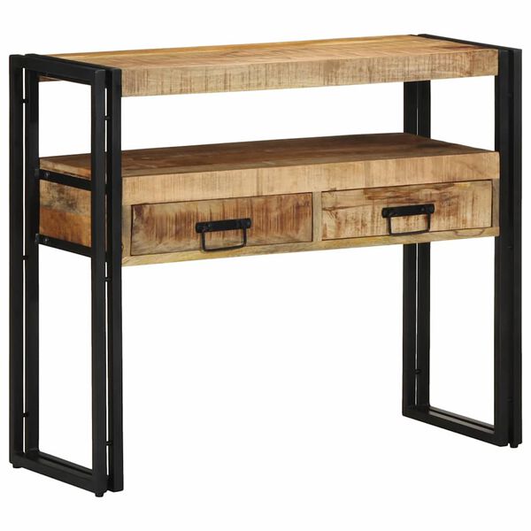 vidaXL Console Table with Shelf Brown 90 x 33 x 75 cm Solid Mango Wood