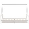 vidaXL Kids Bed Frame with Drawers White 90x200 cm Solid Wood Pine