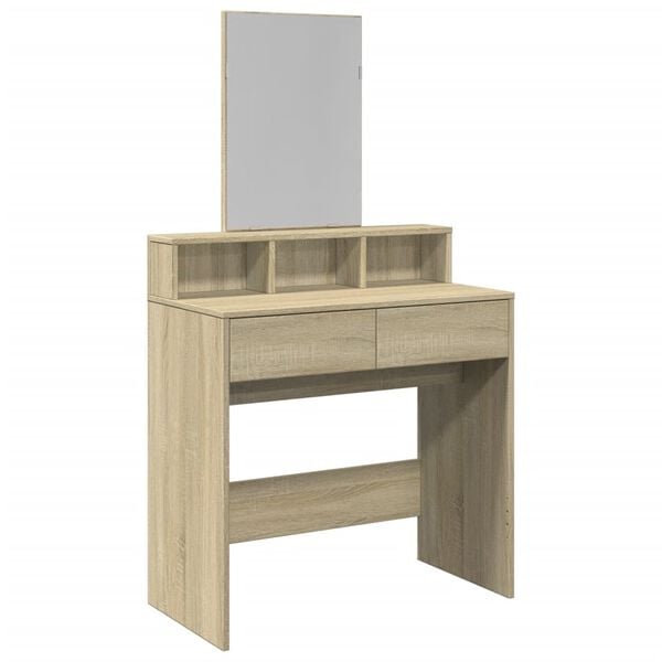 vidaXL Dressing Table with Mirror Sonoma Oak 80x41x144.5 cm