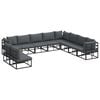 vidaXL Garden Sofa Set with Cushion 10 pcs Black Aluminium