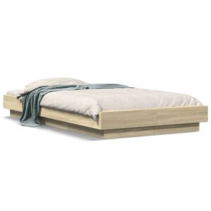 vidaXL Bed Frame with LED Lights without Mattress Sonoma Oak 90x190cm