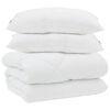 vidaXL Duvet with Pillows 3 pcs White Microfiber and Down Feather