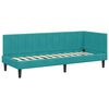 vidaXL Corner Bed Frame with Headboard Turquoise 80 cm x 200 cm Velvet