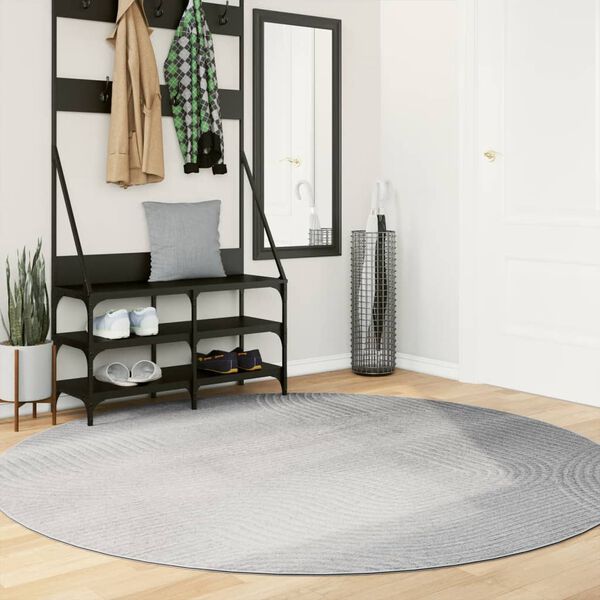 vidaXL Rug IZA Short Pile Scandinavian Look Grey &Oslash; 200 cm