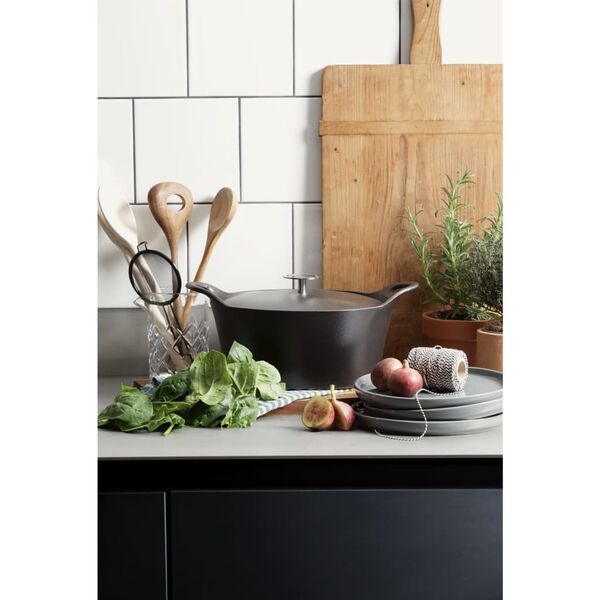 CUISINOX Cast Iron Casserole Enamelled 3.4 L 24 cm Black