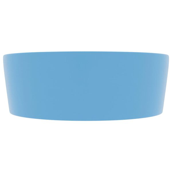 vidaXL Luxury Wash Basin with Overflow Matt Light Blue 36x13 cm Ceramic