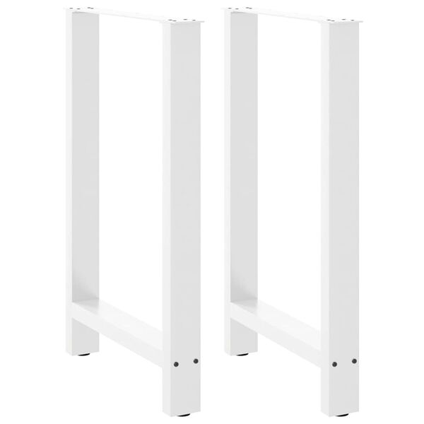 vidaXL Bar Table Legs White 2 pcs 60x(90-91) cm Steel