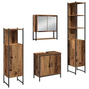 vidaXL Bathroom Furniture Set 4 pcs Brown Engineered wood