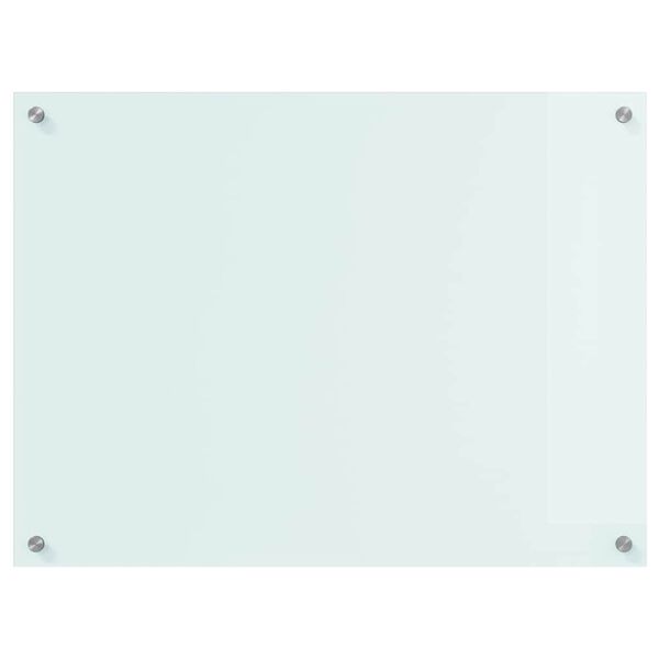 vidaXL Kitchen Backsplash White 80 x 60 cm Tempered Glass