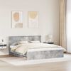 vidaXL Bed Frame Concrete Grey 200 x 200 cm Engineered Wood