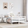 vidaXL Bed Frame without Mattress White 150x200 cm King Size Solid Wood Pine