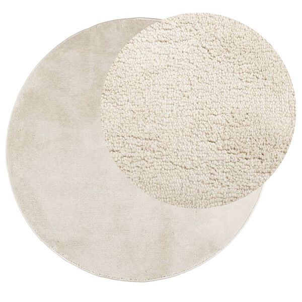 vidaXL Rug OVIEDO Short Pile Beige &Oslash; 240 cm