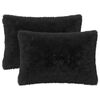 vidaXL Cushion with Pillow HEERLEN 2 pcs Black PV Fleece