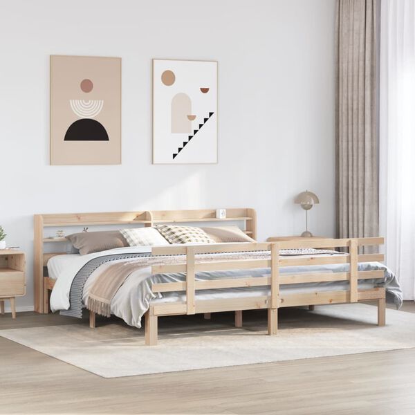 vidaXL Bed Frame with Headboard without Mattress 200x200 cm