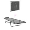 vidaXL Folding Sun Lounger Folding Grey 182 x 55 x 85.5cm Textilene