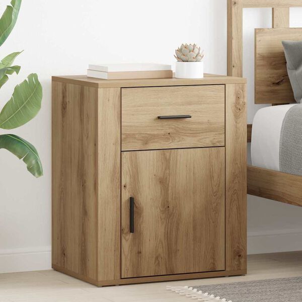vidaXL Bedside Cabinet Artisan Oak 35 x 50 x 60 cm Engineered Wood