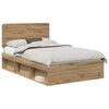 vidaXL Bed Frame Artisian Oak 135 x 190 cm Solid Pine Wood