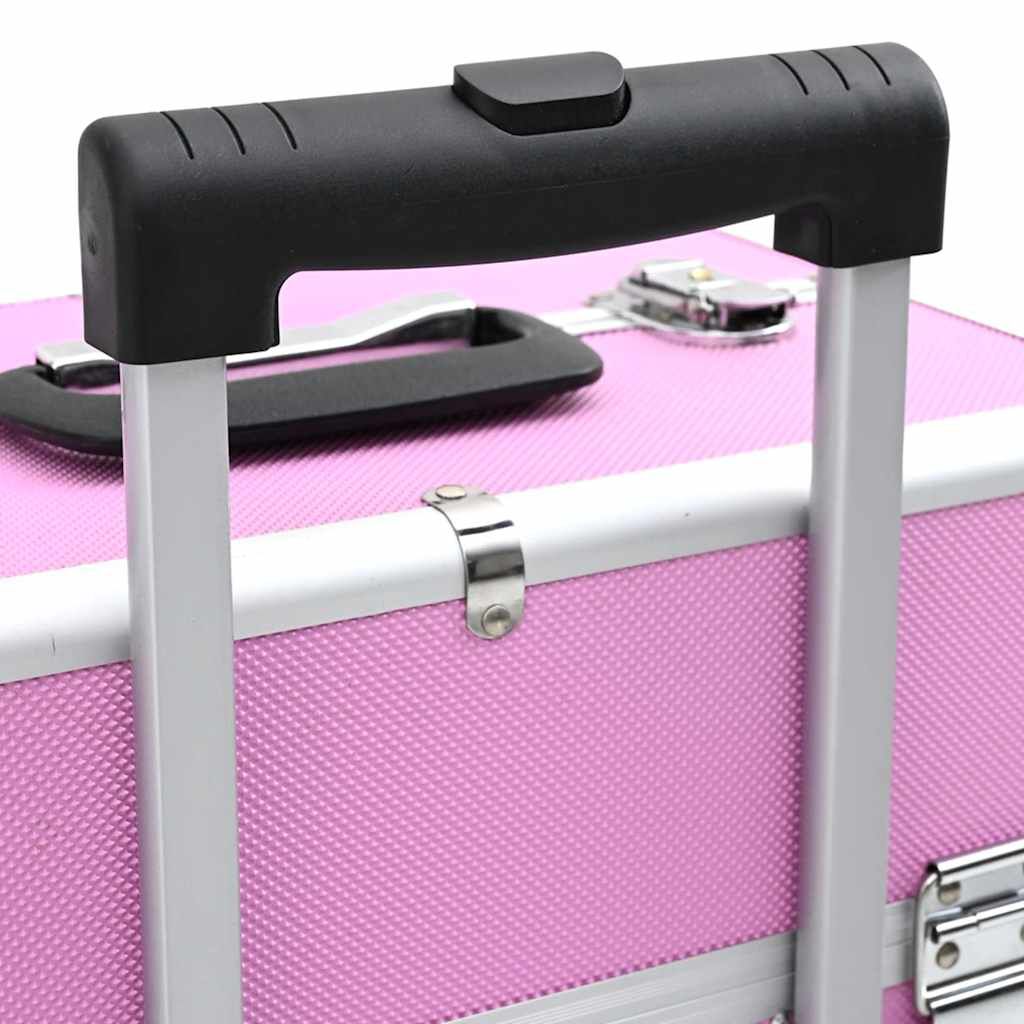vidaXL Make up Trolley Aluminium Pink