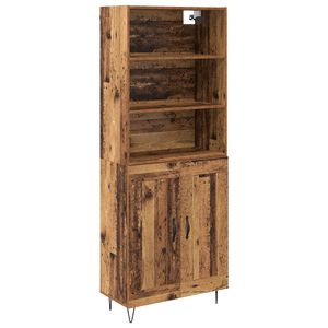 vidaXL Highboard 2 pcs Old Wood Engineered Wood
