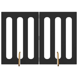 vidaXL Folding Pet Fence 2 pcs Black Oak 100.5 x 38 x 70 cm