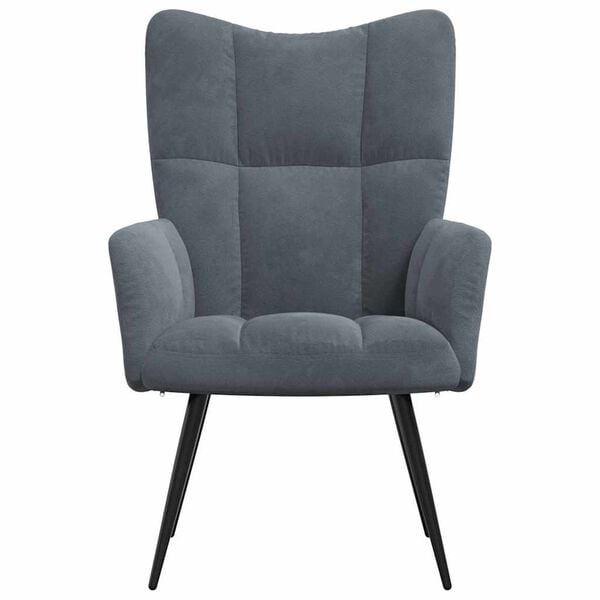 vidaXL Relaxing Chair Dark Grey 70 x 61 x 96.5 cm Velvet