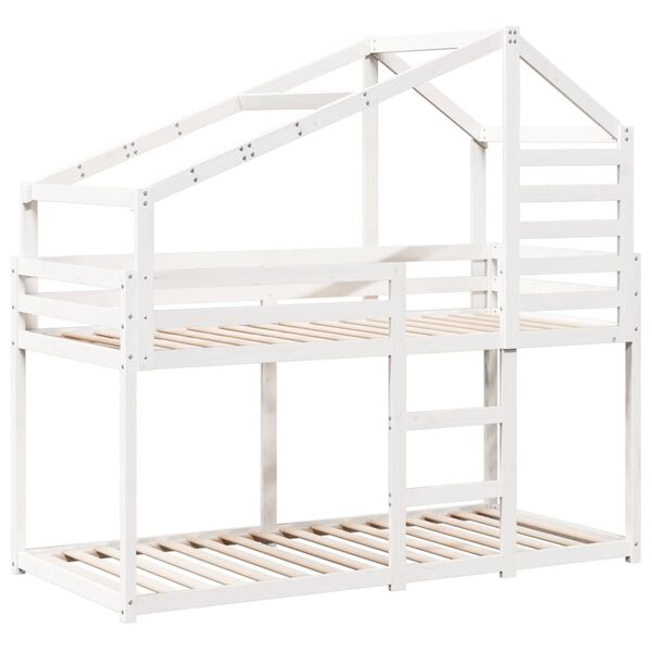 vidaXL Bunk Bed without Mattress White 90x200 cm Solid Wood Pine