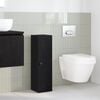vidaXL Bathroom Cabinet with Roll Holder Black 20.5x22x72 cm