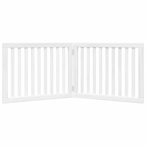 vidaXL Dog Gate Foldable 2 Panels White 160 cm Poplar Wood