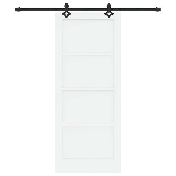 vidaXL Sliding Door White and Black 83 x 202 cm Solid Pine Wood