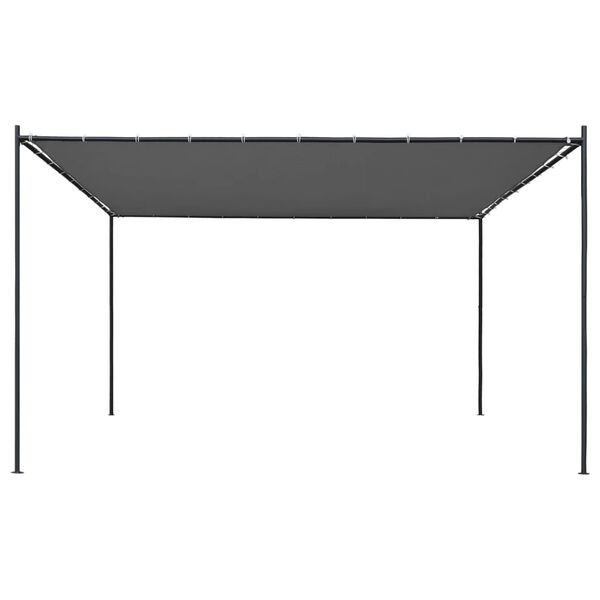 vidaXL Gazebo with Slanted Roof 400x400x270 cm Anthracite 180 g/m²